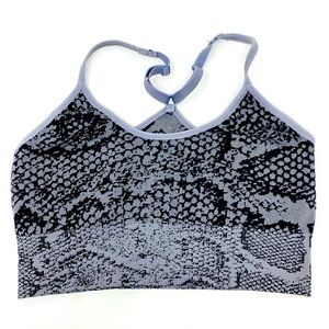 Women’s Gray and Black Snake Print Sports Bra Size Small